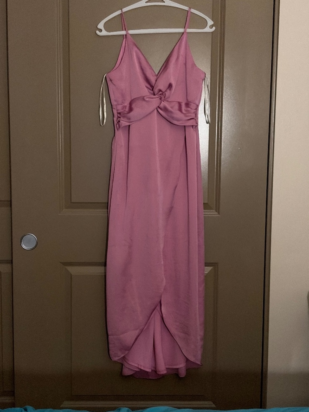Bar III Pink Twist Front Midi Dress